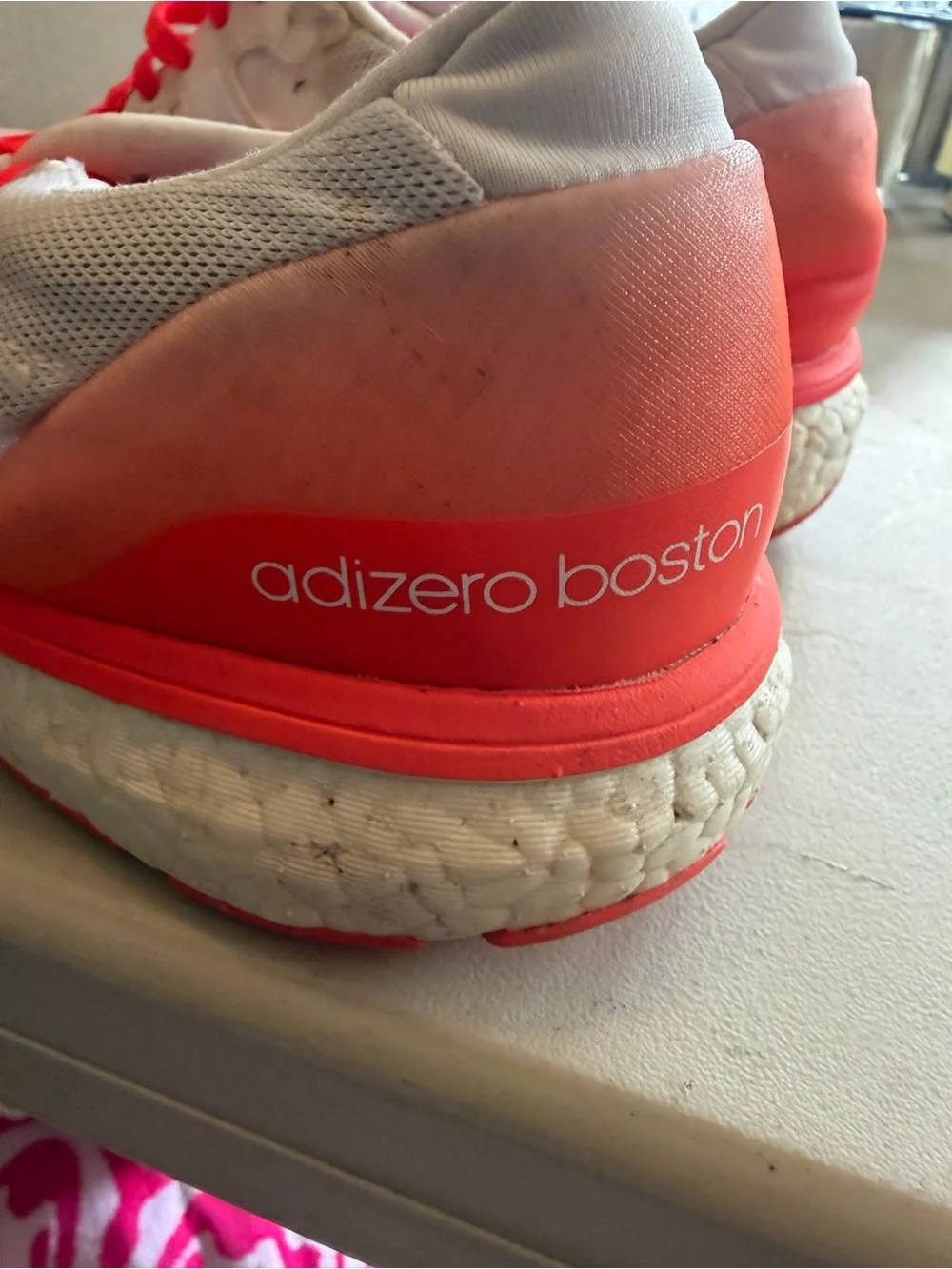 Men’s Adidas Boost Size 11 ADIZERO Boston Running Shoes with Bright Accents